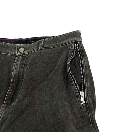 【USED】00'S GRIFFIN BONDAGE BLACK DENIM PANTS