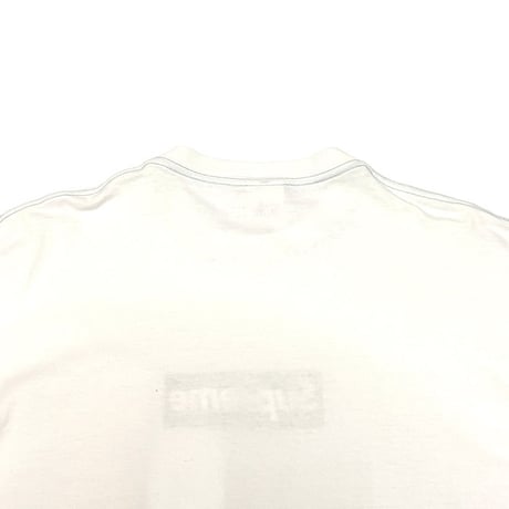 【USED】00's SUPREME NAVY ON WHITE BOX LOGO T-SHIRT
