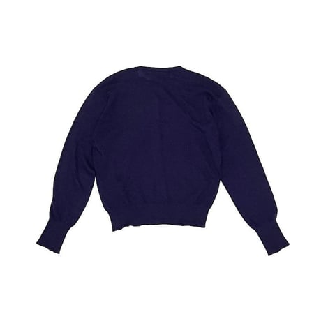 【USED】70'S COVERED BUTTON KNIT CARDIGAN NAVY