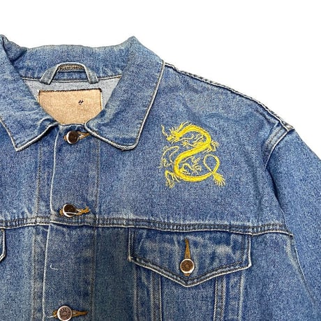 【USED】00'S DRAGON EMBROIDERED DENIM JACKET