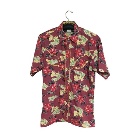 【USED】WRANGLER ALOHA SHIRT with WESTERN STYLE