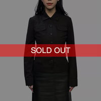 【USED】90's-00's miu miu Sculpted Waist Trucker Jacket Black