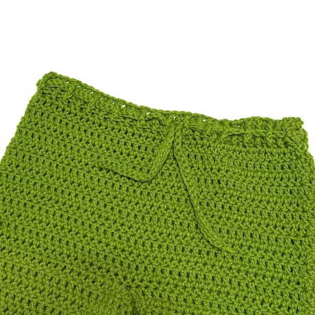【USED】Vintage Handcrafted Crochet Shorts Guacamole