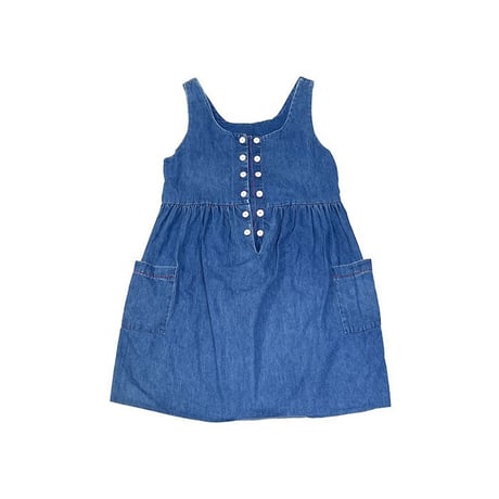 【USED】80'S JEANETTE DENIM STRAP TUNIC DRESS