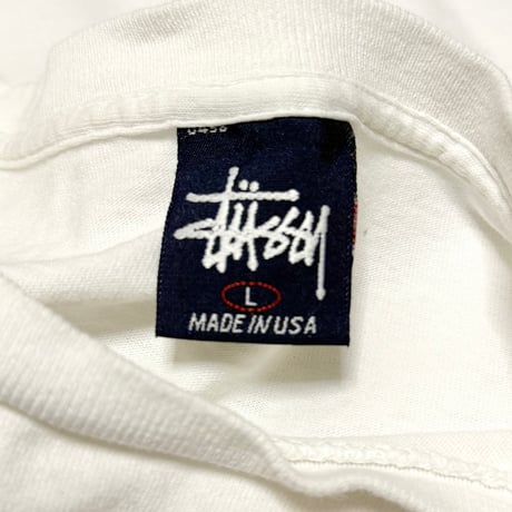 【USED】90's STUSSY TURNTABLE PHOTO T-SHIRT