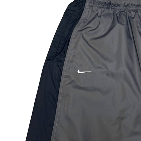 【USED】00's NIKE 2-TONE COLOR POLY TRAINING PANTS GRAY × BLACK