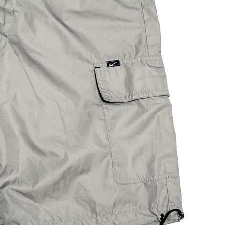 【USED】00's NIKE CLIMA-FIT Single Cargo Pocket Tech Shorts Liquid Silver