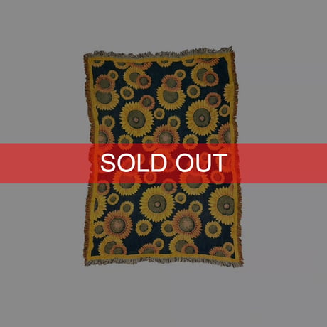 【USED】Vintage Goodwin Weavers Sunflowers Woven Blanket – Made in USA