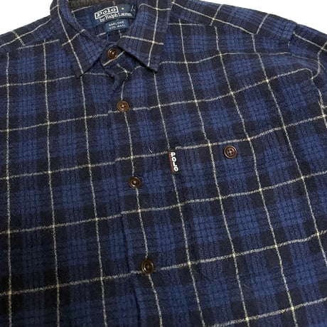 【USED】90's Polo by Ralph lauren BARLOWE CHECK WOOL SHIRT
