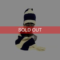 【USED】80's BORDER KNIT SCARF BEANIE
