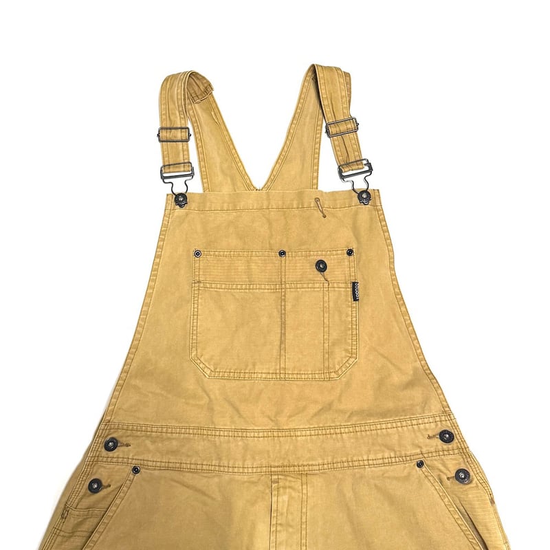 STUSSYダブルニー オーバーオール　L USED】00's STUSSY Double Knee Ripstop Work Over