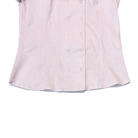 【USED】00's miss ORO GRID CHECK S/S BLOUSE