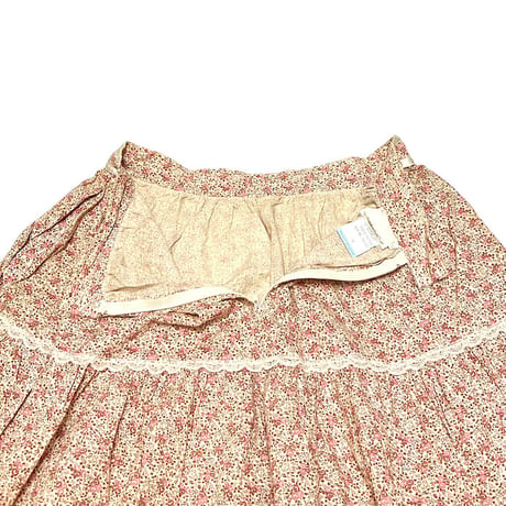 【USED】70'S LIBERTY PATTERN LACE TRIM SKIRT