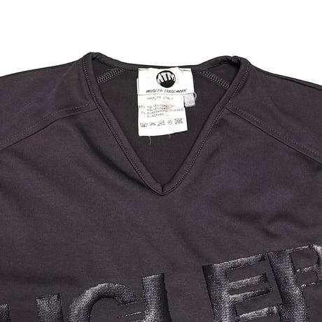 【USED】90's MTM by Mugler Trademark Rubber Print Stretch Top