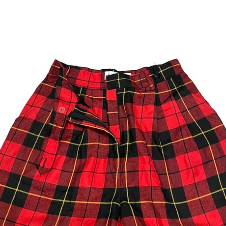 【USED】90'S KAREN SCOTT RED PLAID SHORTS