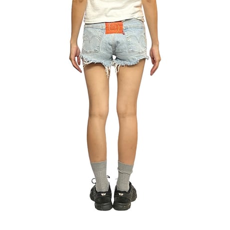 【USED】00's Levi's DENIM SHORTS with HIPPIE PARCHS