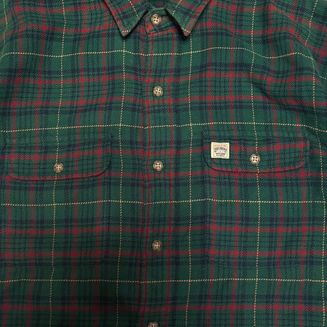 【USED】80's Polo by Ralph Lauren "POLO COUNTRY" Plaid Flannel Shirt Green