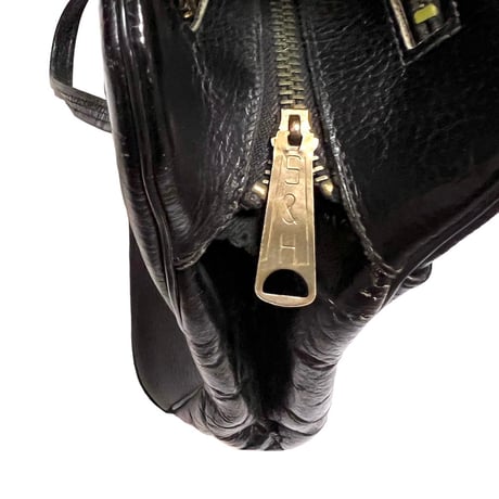 【USED】70's LEATHER HAND BAG with S&H ZIPPER