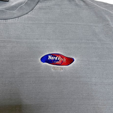 【USED】90's Hard Rock CAFE PARIS LOGO EMBROIDERY T-SHIRT