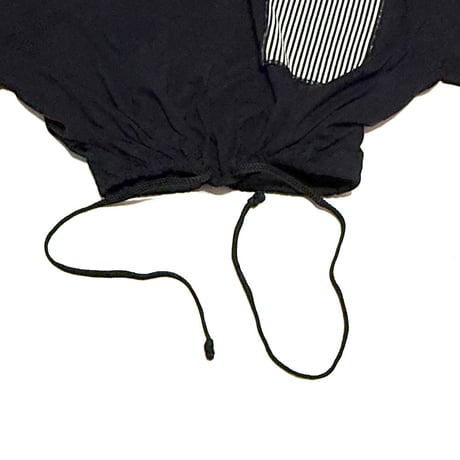 【USED】80's-90's JENNA LANE New York Striped Hood Crop Top