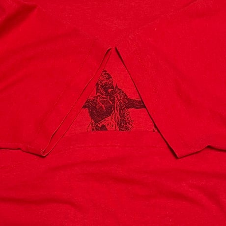 【USED】80's-90's Red Warrior Tribal Print T-shirt
