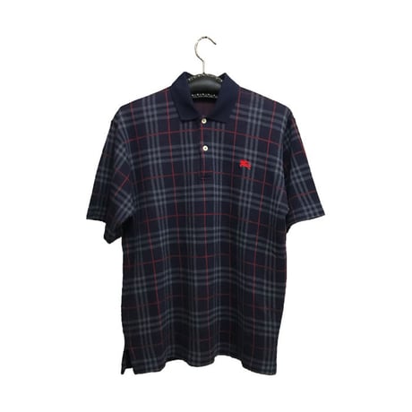 【USED】90'S  BURBERRYS NOVA CHECK POLO SHIRT NAVY
