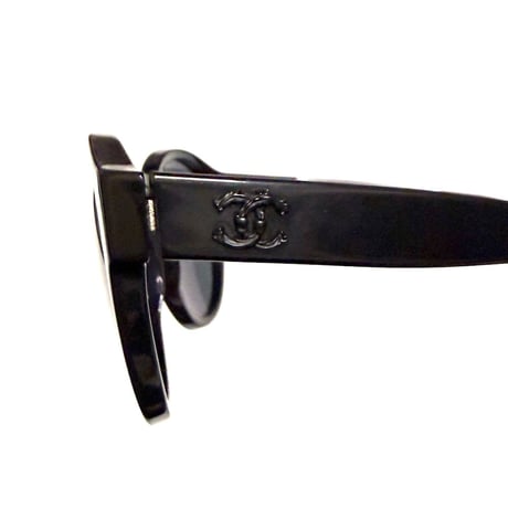 【USED】CHANEL 5359 c.501/26 Black Round Sunglasses w/ Case