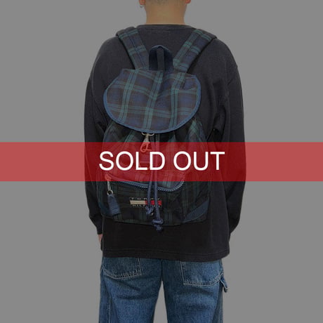 【USED】90'S TOMMY HILFIGER BLACK WATCH BACKPACK