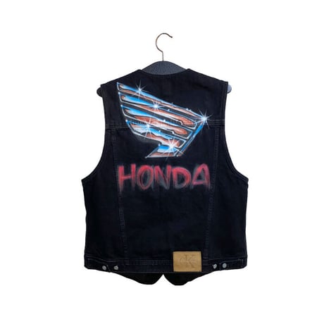 【USED】90'S CK CALVIN KLEIN JEANS HONDA AIR BRUSHED BLACK DENIM VEST
