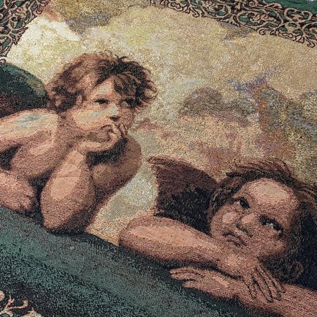 【USED】Vintage Raffaello Danti “Madonna Sistina” WOVEN BLANKET