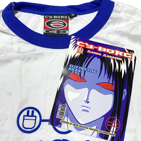 【DEAD STOCK】90'S CY-BORG "服" GAME T-SHIRT BLUE