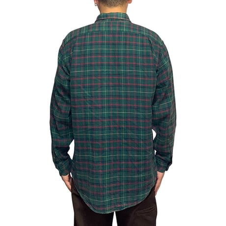 【USED】80's Polo by Ralph Lauren "POLO COUNTRY" Plaid Flannel Shirt Green