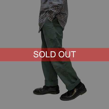 【USED】70'S-80'S FRENCH WORK PANTS DEEP GREEN