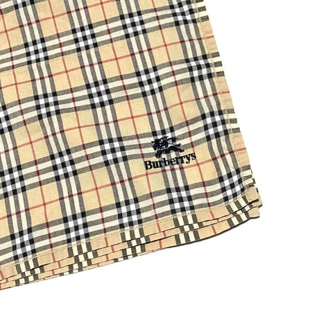 【USED】80'S-90'S BURBERRYS NOVA CHECK WOOL TIE with HANDKERCHIEF