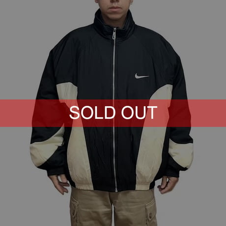 【USED】90's NIKE OLD SCHOOL MONOTONE PUFFER NYLON JACKET