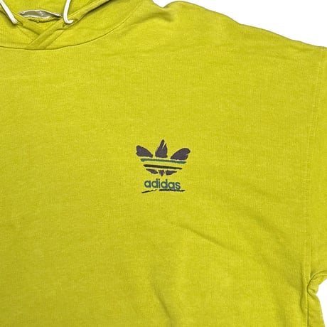 【USED】80's adidas Graffiti-Style Trefoil Pullover Hoodie Made in Hungary