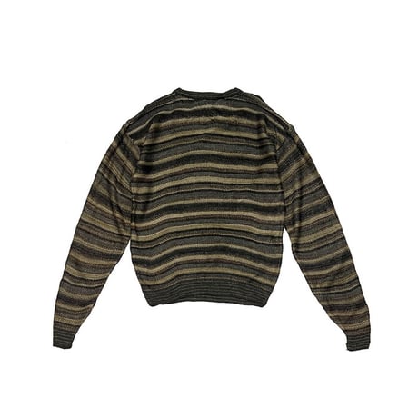 【USED】00'S Marc Edwards BORDER ACRYLIC KNIT SWEATER