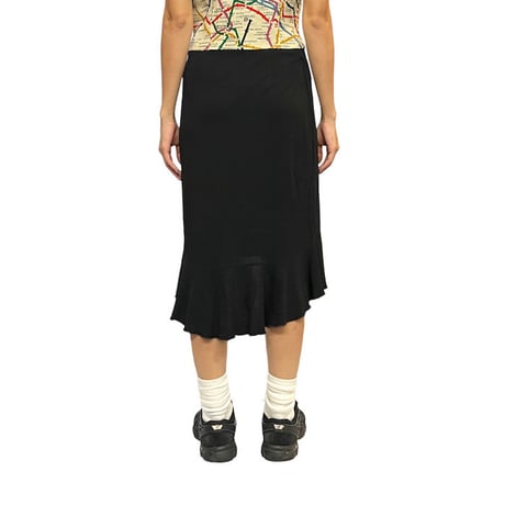 【USED】00'S bebe FRILLS SKIRT BLACK