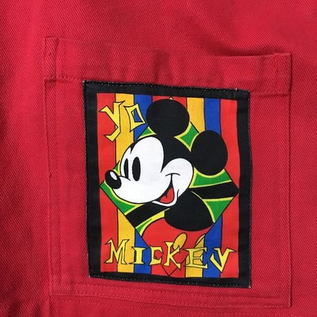 【USED】80'S DISNEY MICKEY & CO DENIM JACKET RED
