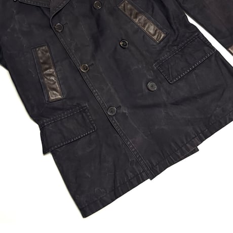 【USED】90's-00's HERMÈS Distressed French Workwear Style Peacoat Made in France