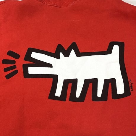 【USED】90'S KEITH HARING "RADIANT BABY & BARKING DOG" SWEAT SHIRT