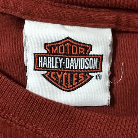 【USED】90S HARLEY DAVIDSON T-SHIRT HENNA