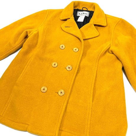 【USED】90'S-00'S L.L.BEAN MUSTARD YELLOW FLEECE PEACOAT