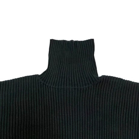 【USED】90'S TOMMY HILFIGER  TURTLENECK RIB COTTON KNIT SWEATER