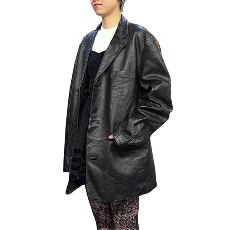 【USED】00's bod & christensen LEATHER TAILORED JACKET