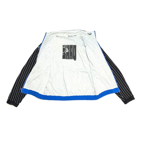 【USED】90's Reebok SHAQ SHAQUILLE O'NEAL BLUE NYLON × PIN STRIPE SWEAT JACKET