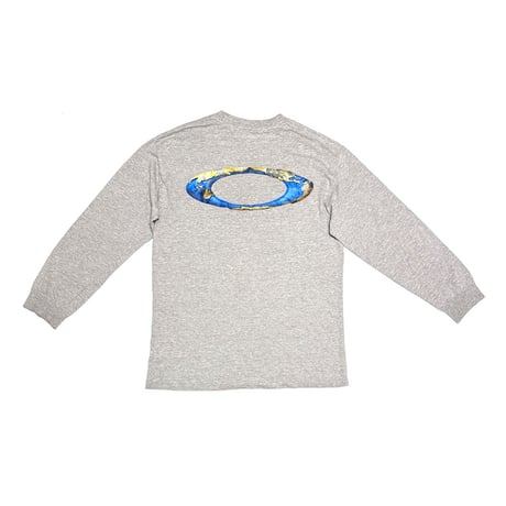 【USED】00's OAKLEY "WORLDWIDE" Ellipse Globe Graphic L/S T-Shirt