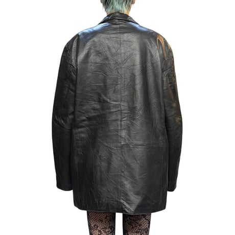 【USED】00's bod & christensen LEATHER TAILORED JACKET