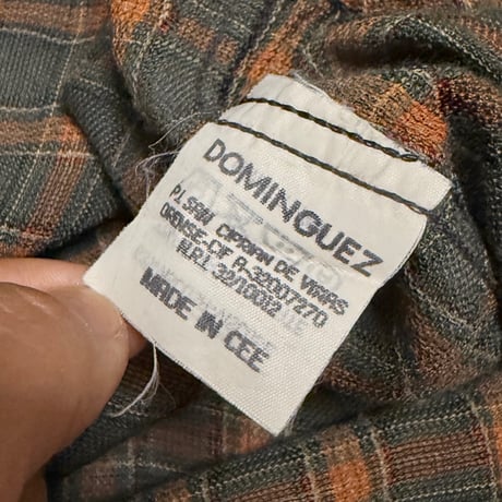 【USED】80's-90's ADOLFO DOMINGUEZ Viscose Blend Plaid Shirt