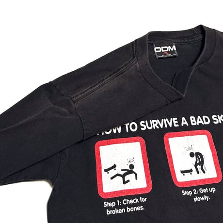 【USED】90's-00's How to Survive a Bad Skate Stunt Graphic L/S T-shirt